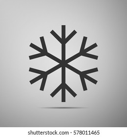 Snowflake flat icon on grey background. Vector Illustration