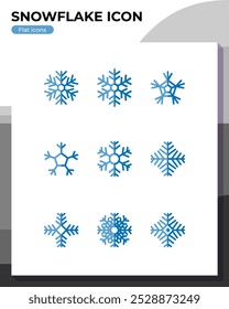 Snowflake flat icon set. Flat icons vector illustrations isolated on white transparent background