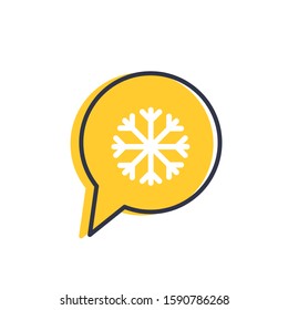 Snowflake flat icon. Snow pictogram. Winter symbol. Vector illustration, EPS10.