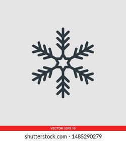 Snowflake flat icon, vector illustration on white background