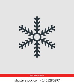 Snowflake flat icon, vector illustration on white background