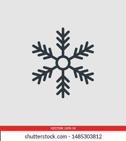 Snowflake flat icon, vector illustration on white background
