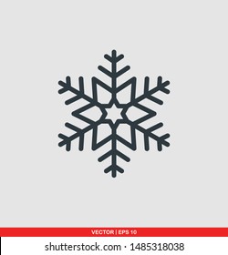 Snowflake flat icon, vector illustration on white background