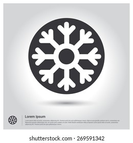 Snowflake flat icon. Vector illustration. Flat design style