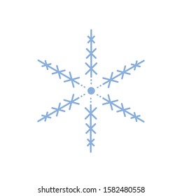 Snowflake flat vector icon isolated on a white background.