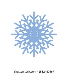 Snowflake flat vector icon isolated on a white background.