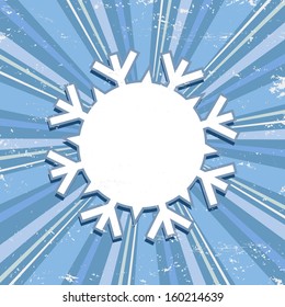 Snowflake frame background, vector illustration