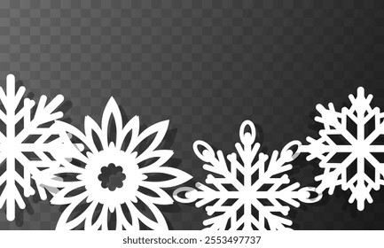 Snowflake frame. Christmas background for greeting cards and banners.