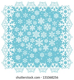 Snowflake frame. Frozen window. Winter Vector Set.