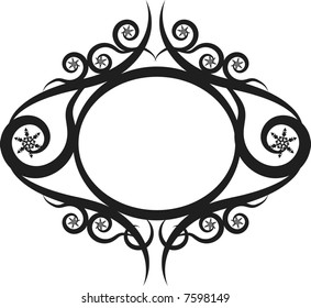 Snowflake frame, illustration has no gradients.