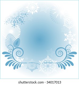 Snowflake frame - lots of shapes and snowflakes layered for easy editing
