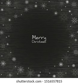 Snowflake frame on blackboard vecter for decoration on winter season and Christmas holiday festival.