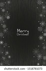 Snowflake frame on blackboard vector for decoration on winter season and Christmas holiday festival.