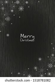 Snowflake frame on blackboard vector for decoration on winter season and Christmas holiday festival.