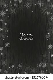Snowflake frame on blackboard vector for decoration on winter season and Christmas holiday festival.