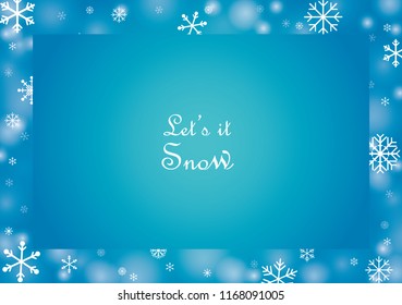 Snowflake frame vector for decorative on Christmas events, Happy new year and winter season.