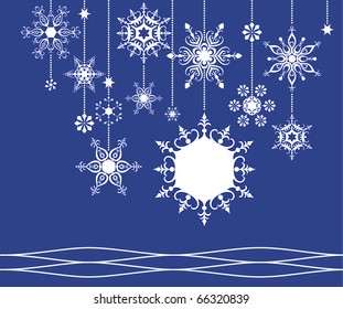 snowflake frame, vector illustration