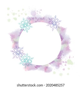 snowflake frame of watercolor touch