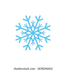 símbolo de congelación de copos de nieve elemento de ilustración plana. icono del copo frío de hielo de nieve