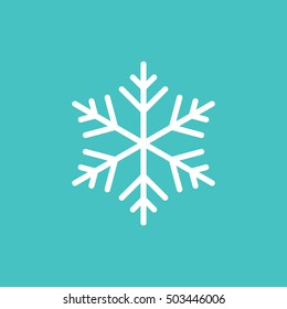 snowflake freeze winter blue white thin line outline icon
