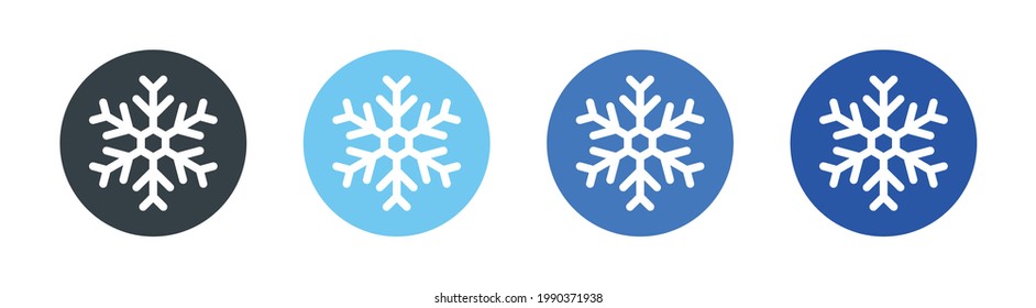 Snowflake freeze winter simple on circle icon. Winter concept