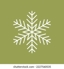 Copo de nieve congelar invierno blanco simple icono vector en fondo de color