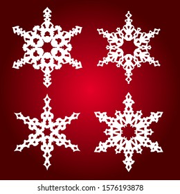 snowflake frost snow pattern white blue color ornament elements 