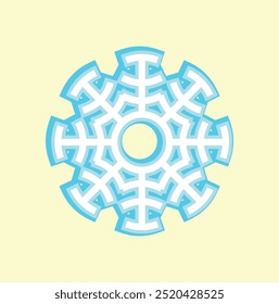 Snowflake frozen Icon or mandala vector shape