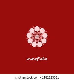Snowflake Geometric Symbol Vector Illustration. Stylish Logo, Emblem Design.