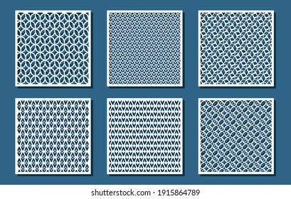 Snowflake in gexagon seamless pattern for laser cutting. Universal greeting card, laser cut panel. Vector illustration. Rectangle A4