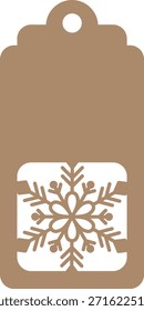 snowflake gift tag rectangle label winter christmas holiday present card simple design vector decoration printable