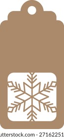 Etiqueta de regalo de copo de nieve Etiqueta de rectángulo Invierno Navidad Tarjeta de regalo Diseño simple Decoración de Vector imprimible