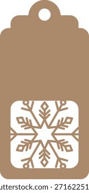 Etiqueta de regalo de copo de nieve Etiqueta de rectángulo Invierno Navidad Tarjeta de regalo Diseño simple Decoración de Vector imprimible
