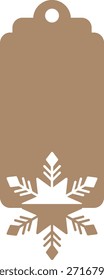 snowflake gift tag rectangle label winter christmas holiday present card simple design vector decoration printable