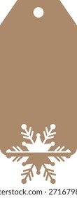 snowflake gift tag rectangle label winter christmas holiday present card simple design vector decoration printable