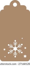 snowflake gift tag rectangle label winter christmas holiday present card simple design vector decoration printable