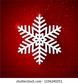 Snowflake with glittering lighting star and shadow element vector illustration eps 10