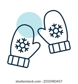 Snowflake gloves vector icon. Winter sign. Graph symbol for event and holiday web site and apps design, logo, app, UI