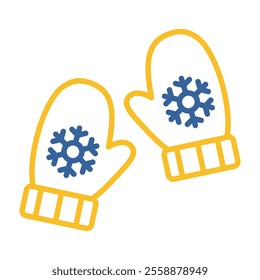 Snowflake gloves vector icon. Winter sign. Graph symbol for event and holiday web site and apps design, logo, app, UI