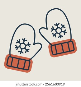 Snowflake gloves vector icon. Winter sign. Graph symbol for event and holiday web site and apps design, logo, app, UI
