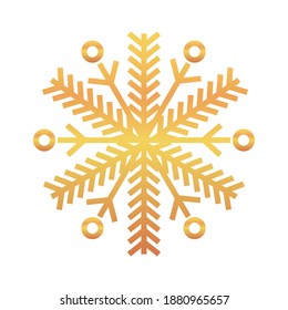 snowflake gold design, Winter snow merry christmas theme Vector illustration