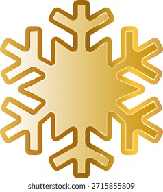 Copo de nieve de oro. Aislado sobre fondo transparente.