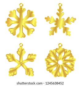 snowflake gold ornament