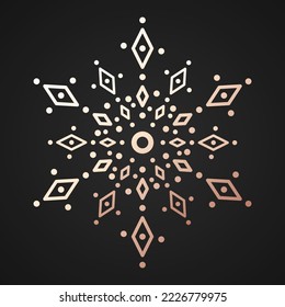 Snowflake gold style isolated on black background