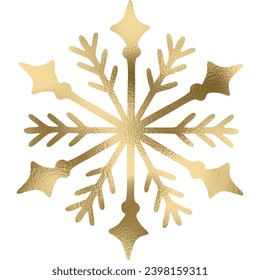 Snowflake gold with transparent background