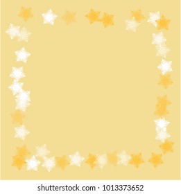 Snowflake golden which consists of isolated elements. Stylish, consist of beautiful elements in snowflake golden. Can be used as print, wallpaper, cards, poster, logo, background