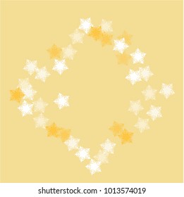 Snowflake golden which consists of isolated elements. Stylish, consist of beautiful elements in snowflake golden. Can be used as print, wallpaper, cards, poster, logo, background