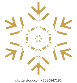 Copo de nieve líneas de forma blanca dorada ilustración de decoración de temporada de invierno