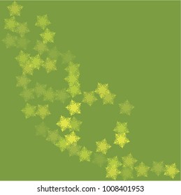 Snowflake green which consists of isolated elements. Stylish, consist of beautiful elements in snowflake green. Can be used as print, wallpaper, cards, poster, logo, background
