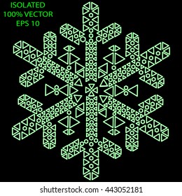 Snowflake green with white number 2